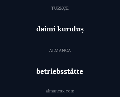 betriebsstätte - daimi kuruluş