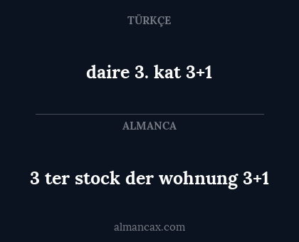 daire 3. kat 3+1 - 3 ter stock der wohnung 3+1