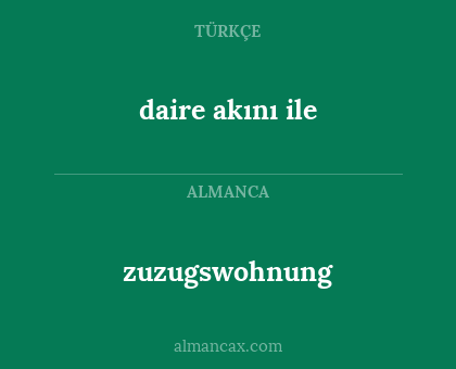 zuzugswohnung - daire akını ile