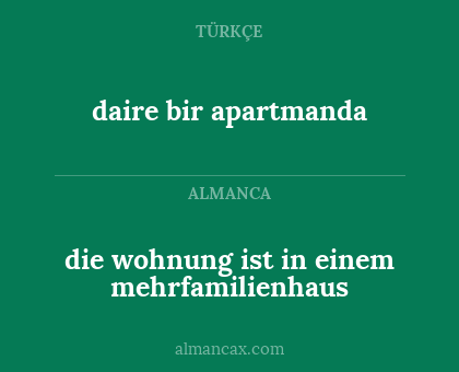 daire bir apartmanda - die wohnung ist in einem mehrfamilienhaus
