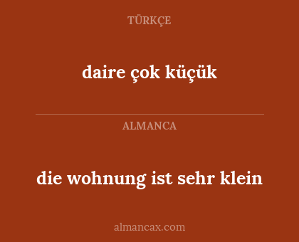 daire çok küçük - die wohnung ist sehr klein