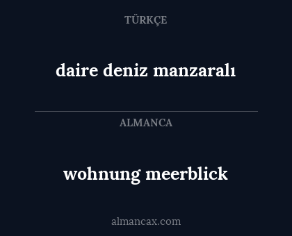 daire deniz manzaralı - wohnung meerblick