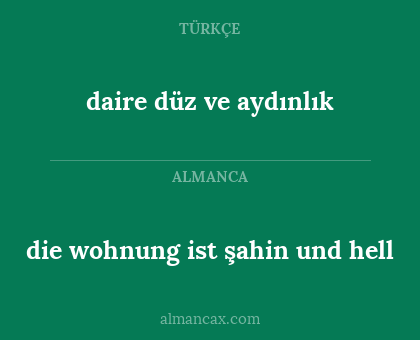 daire düz ve aydınlık - die wohnung ist şahin und hell