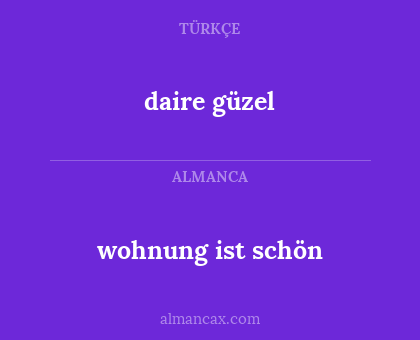 wohnung ist schön - daire güzel