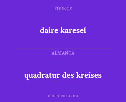 daire karesel - quadratur des kreises