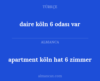 apartment köln hat 6 zimmer - daire köln 6 odası var