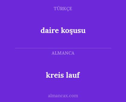 daire koşusu - kreis lauf