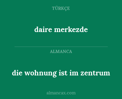 die wohnung ist im zentrum - daire merkezde