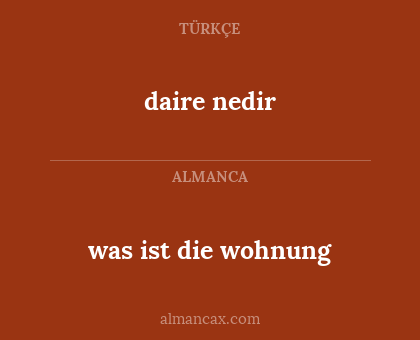 was ist die wohnung - daire nedir