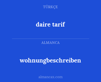 daire tarif - wohnungbeschreiben