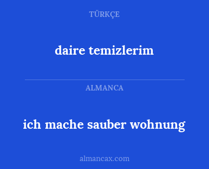 ich mache sauber wohnung - daire temizlerim