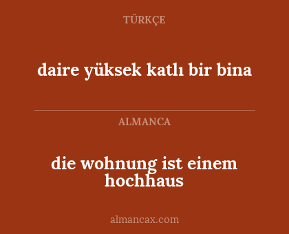 die wohnung ist einem hochhaus - daire yüksek katlı bir bina