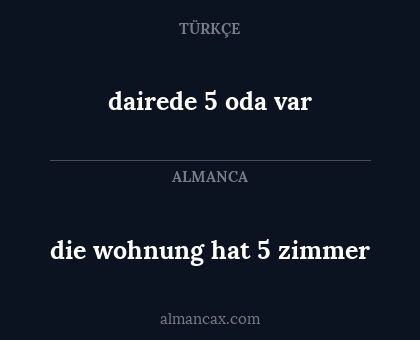 die wohnung hat 5 zimmer - dairede 5 oda var