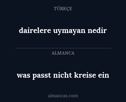 dairelere uymayan nedir - was passt nicht kreise ein