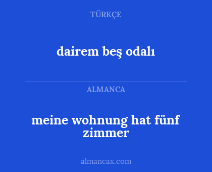 dairem beş odalı - meine wohnung hat fünf zimmer