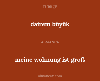 meine wohnung ist groß - dairem büyük