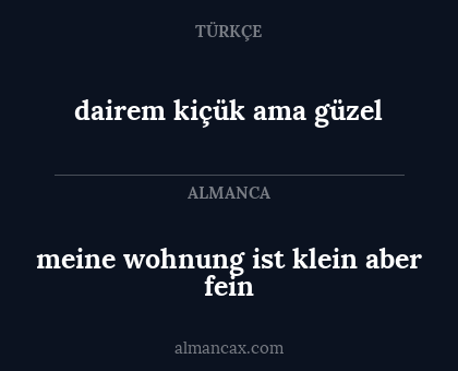 dairem kiçük ama güzel - meine wohnung ist klein aber fein