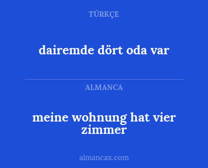 meine wohnung hat vier zimmer - dairemde dört oda var