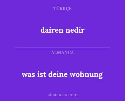 dairen nedir - was ist deine wohnung