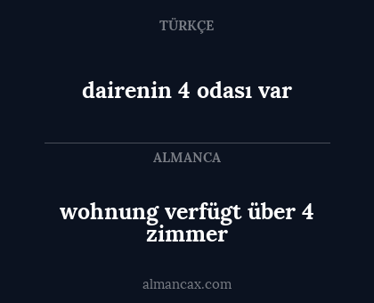 wohnung verfügt über 4 zimmer - dairenin 4 odası var