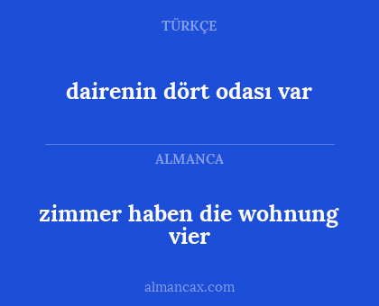 dairenin dört odası var - zimmer haben die wohnung vier