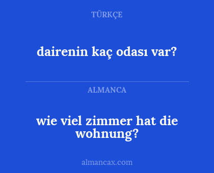 dairenin kaç odası var? - wie viel zimmer hat die wohnung?