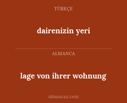 dairenizin yeri - lage von ihrer wohnung