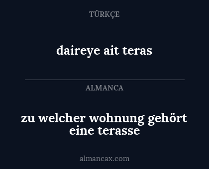 daireye ait teras - zu welcher wohnung gehört eine terasse