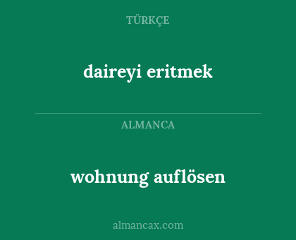 wohnung auflösen - daireyi eritmek