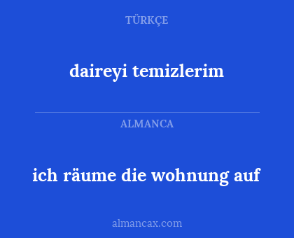 ich räume die wohnung auf - daireyi temizlerim