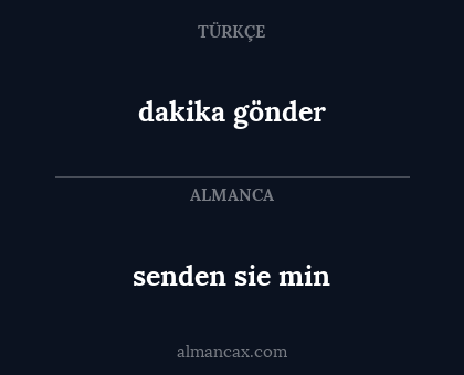 senden sie min - dakika gönder