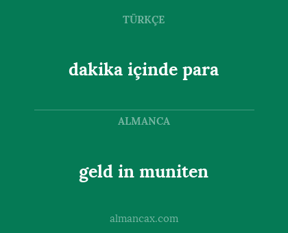 geld in muniten - dakika içinde para
