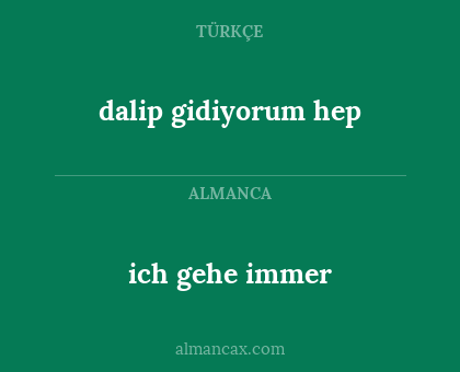 ich gehe immer - dalip gidiyorum hep