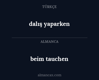 beim tauchen - dalış yaparken