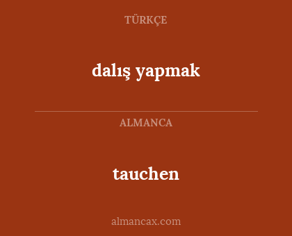 dalış yapmak - tauchen
