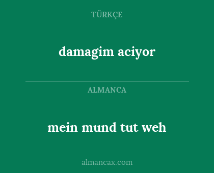 damagim aciyor - mein mund tut weh
