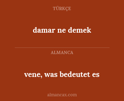damar ne demek - vene, was bedeutet es