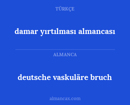 deutsche vaskuläre bruch - damar yırtılması almancası