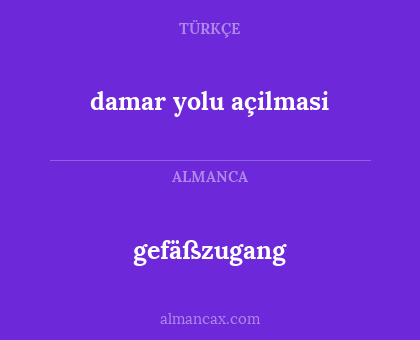 gefäßzugang - damar yolu açilmasi