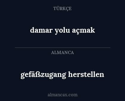 gefäßzugang herstellen - damar yolu açmak