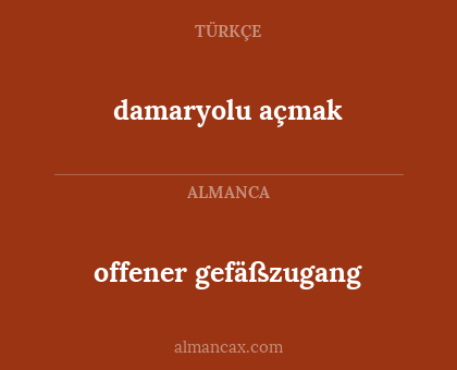 offener gefäßzugang - damaryolu açmak