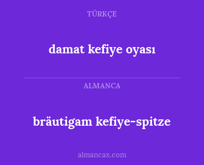 bräutigam kefiye-spitze - damat kefiye oyası