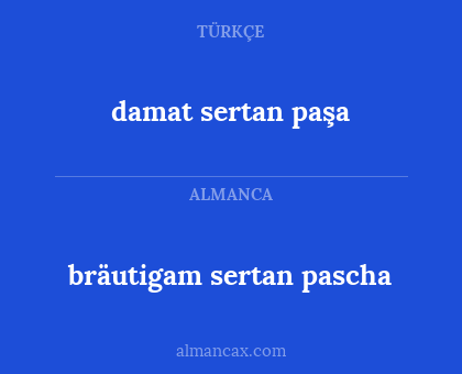 bräutigam sertan pascha - damat sertan paşa