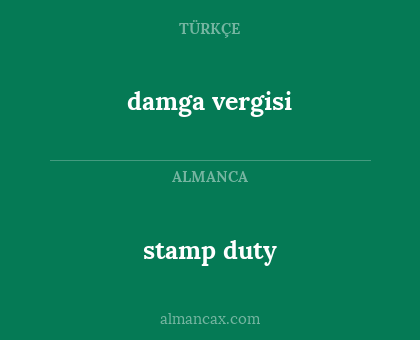 stamp duty - damga vergisi