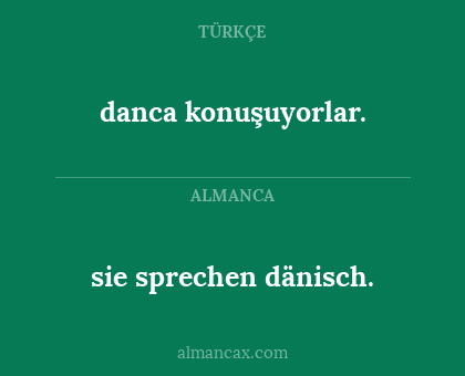 sie sprechen dänisch. - danca konuşuyorlar.