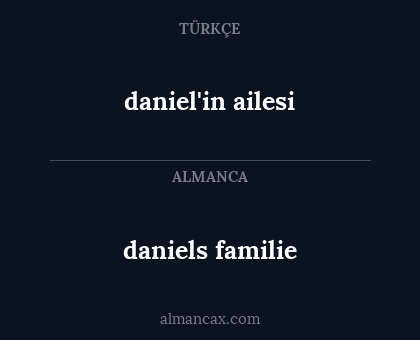 daniel'in ailesi - daniels familie