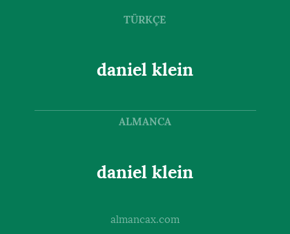 daniel klein - daniel klein