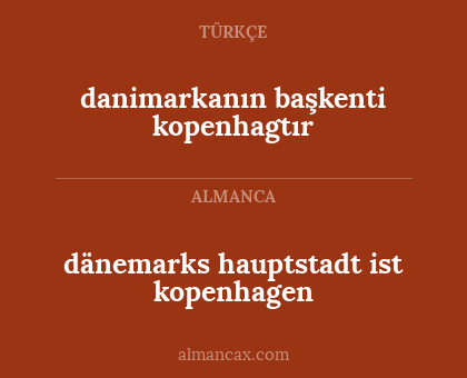 dänemarks hauptstadt ist kopenhagen - danimarkanın başkenti kopenhagtır