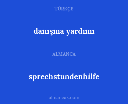 danışma yardımı - sprechstundenhilfe