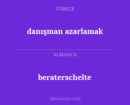 beraterschelte - danışman azarlamak